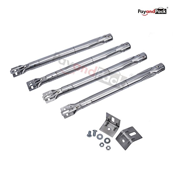 PayandPack 42204 (4-Pack) Universal Length Adjustable 14" to 19" Stainless Steel Tube Burner Replacement for most gas BBQ grill, oven, cooker, stove, baker, deep fryer models
