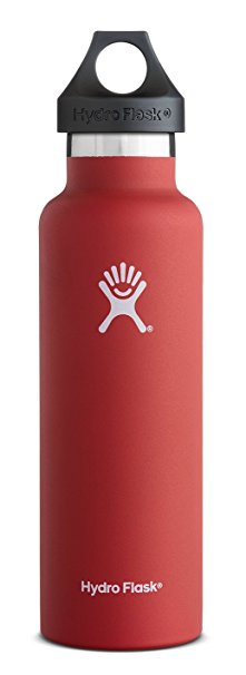 Hydro Flask Vacuum Insulated Stainless Steel Water Bottle, Standard Mouth w/Loop Cap