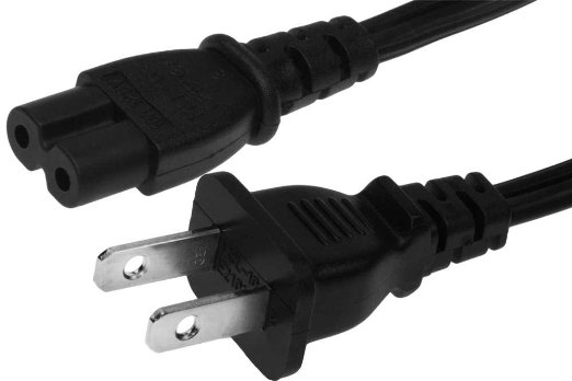 SF Cable, 6ft 18 AWG 2-Slot Non-Polarized Power Cord (IEC320 C7 to NEMA 1-15P)