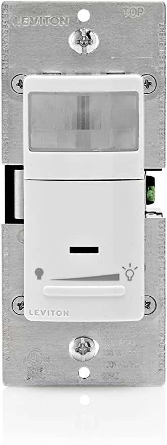 Leviton Decora Motion Sensor in-Wall Dimmer, Auto-On, 2.5A, Single Pole or 3-Way, White/Ivory/Light Almond