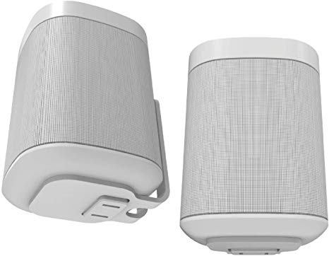ONE & Play:1 Wall Mount Bracket, Twin Pack, White, Compatible with Sonos ONE & PLAY1 Speaker