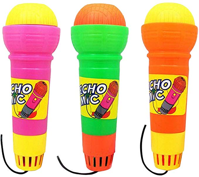 YeahiBaby 3PCS Echo Microphone Kid's Party Mikes for Themed Birthday Parties,, Party Favor, Pretend Play (No Battery Needed)