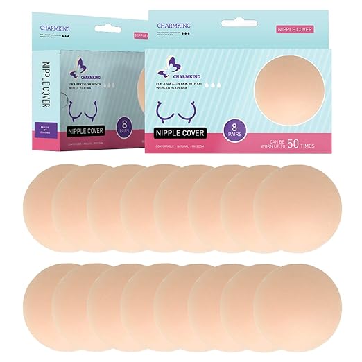 8 Pairs Pasties Womens Reusable Adhesive Nipple Covers Invisible Round Silicone Cover Concealers
