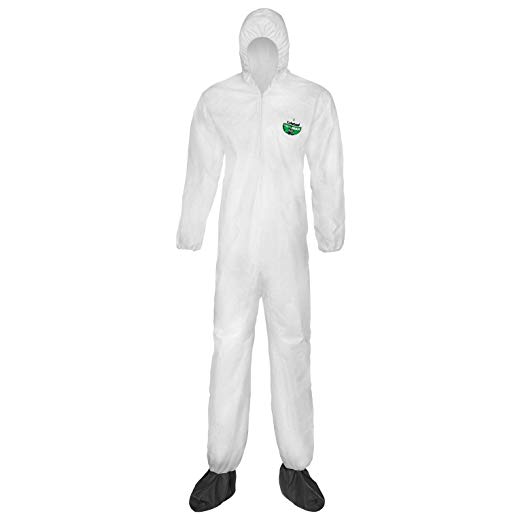 Lakeland MicroMax NS Microporous General Purpose Disposable Coverall with Boots, Elastic Cuff, 2X-Large, White (Case of 25)