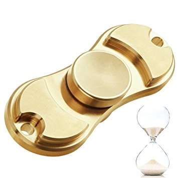 Fidget Spinner EDC Toy Premium Brass Metal CNC Made. Helps Relieve Stress, Boredom and Increases Focus for ADHD ADD Autism - Fidget Spinner Toy Made, Can spin up to 4  minutes! By PESWIR
