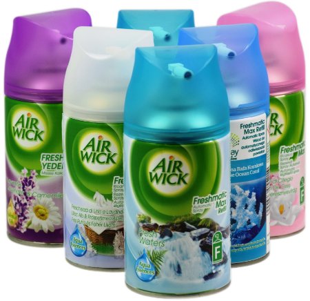 6x Airwick Freshmatic Max Automatic Spray Refills 250ml Mix