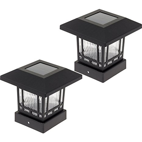 Westinghouse Eaton Solar 20 Lumens 4x4 Post Light for Wood Posts (Black, 2 Pack)