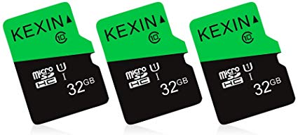 KEXIN 3 Pack 32GB Micro SD Card TF Cards Micro SDHC UHS-I Memory Cards Class 10 High Speed TF Cards, C10, U1, 32 GB 3 Pack