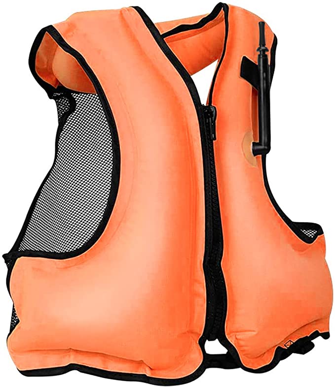 Faxpot Inflatable Life Jacket Adult Swimming Vest for Snorkeling Suitable for 80-220 lbs