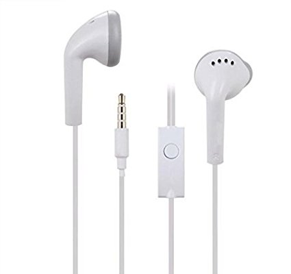 E-Cosmos 3.5 Mm Jack MP3 Earphones With Mic For Samsung Mobiles (White)