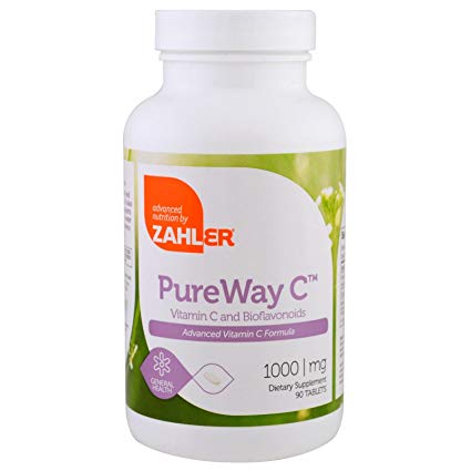 Zahler PureWay C 1000mg, Advanced VITAMIN C Immune Support Supplement, All Natural Powerful Viral and Bacterial Protector, Certified Kosher, 90 Tablets