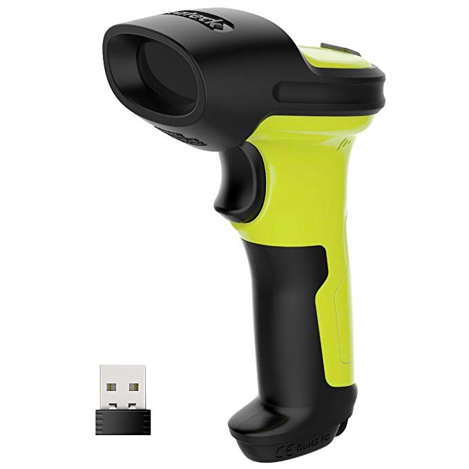 Inateck 2.4GHz Wireless Laser Barcode Scanner, 2600mAh Battery, 35m Range, Automatic Fast and Precise scanning, Working Time Approx. 15 Day, BCST-60