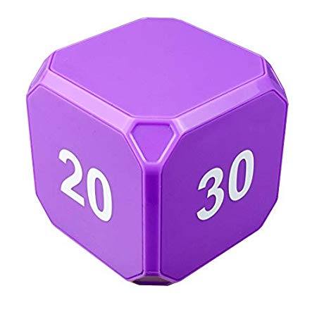 TimeCube Plus Preset Timer with 4 LED Light Alarm for Time Management, Available in 8 Colors and Countdown Settings (Purple - 5, 10, 20, 30 min)