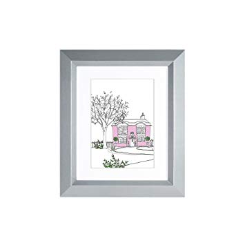 EDGEWOOD Lakewood 8x10 Gray photo frame with mat for 5x7 picture or 8x10 photo without mat