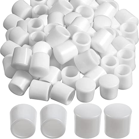 Door Stop Bumper Tips 0.39 Inch Door Rubber Stop Bumper Replacement Stopper Tips Caps for Door and Wall Protection, White (30)