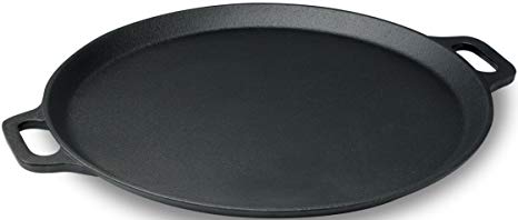 Emeril Pre-Seasoned Cast Iron Pizza Pan / Round Griddle, 13-Inch, Black