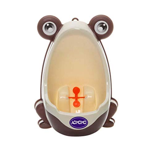 AOMOMO Urinal Potty Training for Boys with Frog Funny Aiming Target （Coffe)