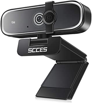 SCCES Autofocus 5MP HD Streaming Webcam with Microphone and Privacy Cover, HD USB Web Camera, Plug and Play, Noise Reduction MIC for Conferencing/Calling/Gaming Skype/YouTube/Zoom/Laptop/Desktop Mac