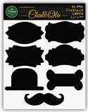 80 Chalkboard Labels for Mason Jars Organize Kitchen and Pantry DIY crafts - Reusable adhesive Stickers - 7 Fancy Designs - 32 x 2 inch