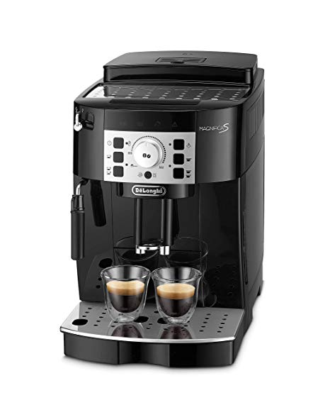 Delonghi super-automatic espresso coffee machine with an adjustable grinder, manual cappuccino maker, for brewing espresso, cappuccino, latte. ECAM22110B MagnificaS