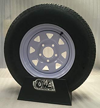 Wheels Express Inc 15" White Spoke Trailer Wheel with Radial ST205/75R15 Tire Mounted (5x4.5) bolt circle
