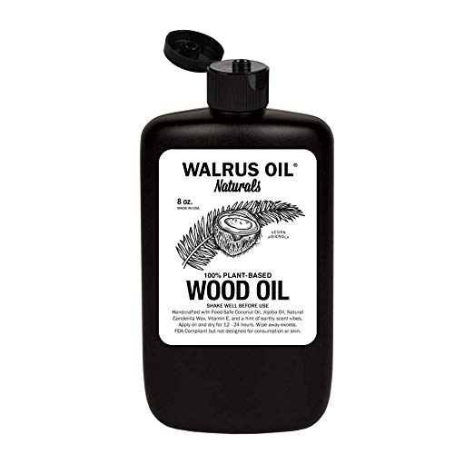 WALRUS OIL - Vegan Wood Oil Finish and Conditioner, 100% Plant-Based, All Natural, FDA Food-Safe, 8oz Bottle