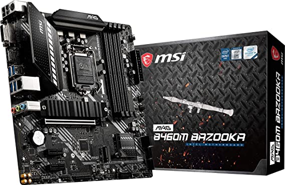 MSI MAG B460M BAZOOKA ARSENAL GAMING Motherboard (10th Gen Intel Core, LGA 1200 Socket, DDR4, Dual Slot M.2, 4x SATA, DVI-D/HDMI)