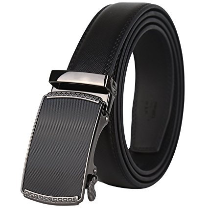 Dante Men's Leather Ratchet Dress Belt with Automatic Buckle