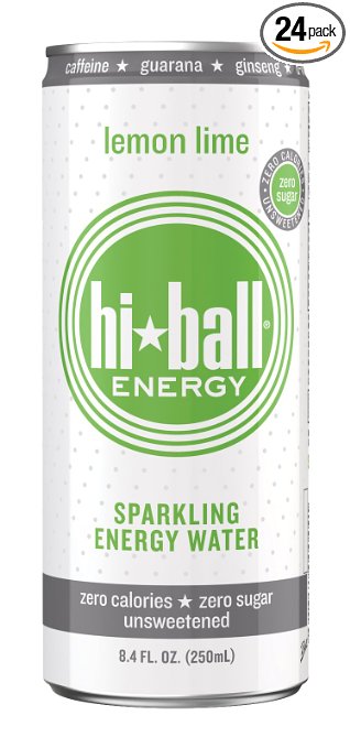 Hiball Energy Sparkling Water Lemon Lime 84 Ounce Pack of 24