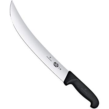 Victorinox Cimeter steak Knife Fibrox with Curved Blade, Stainless Steel, Black, 30 x 5 x 5 cm