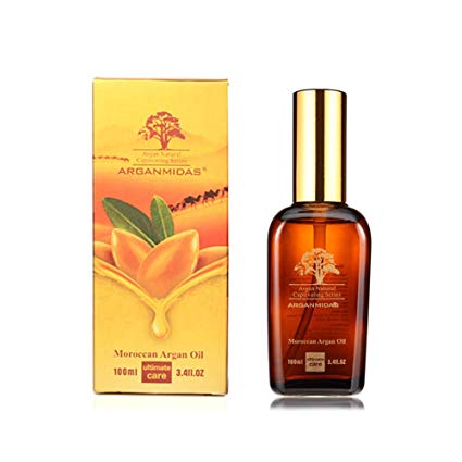 Arganmidas Moroccan Argan Oil 100 ml, 100% Pure, Repair and Nourish Hair and Skin, Mild and Non-Irritating for Men and Women 3.41 oz