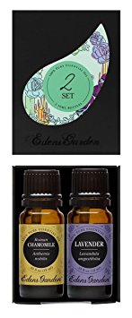 Edens Garden Pure Therapeutic Grade Essential Oils Roman Chamomile and Lavender (Pack of 2, 10ml bottles) GC/MS Tested