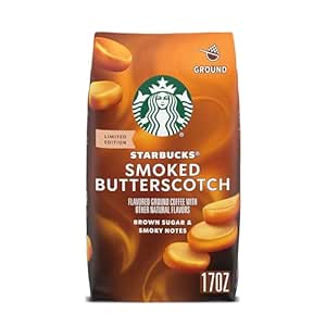 Starbucks Ground Coffee, Smoked Butterscotch Naturally Flavored Coffee, 100% Arabica, Limited Edition, 1 Bag (17 Oz)