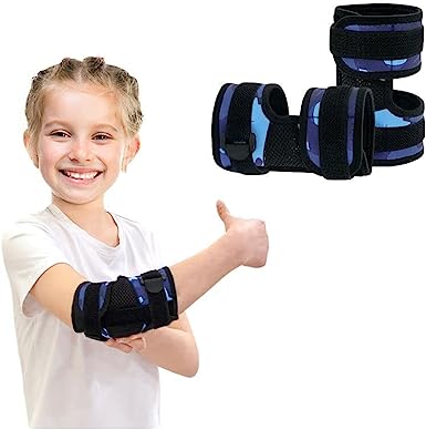 NEPPT Thumb Sucking Stop for Kids Finger Nail Biting Prevention Hand Stop Sucking Guard for Toddlers Biting Treatment Kids Elbow Immobilizer Brace Thumb Sucker Stopper (2PCS) (blue)