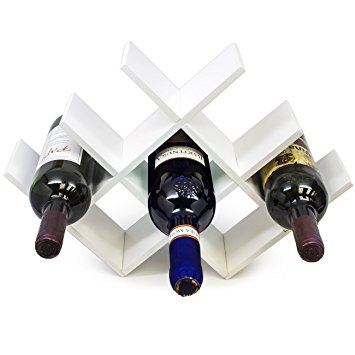 Sorbus Wine Rack Butterfly - Stores 8 Bottles of Wine - Sleek and Chic Looking - Minimal Assembly Required (White)