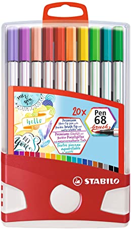 STABILO Pen 68 Brush ColorParade Set, 20-Colors, 18, 568/20-0211