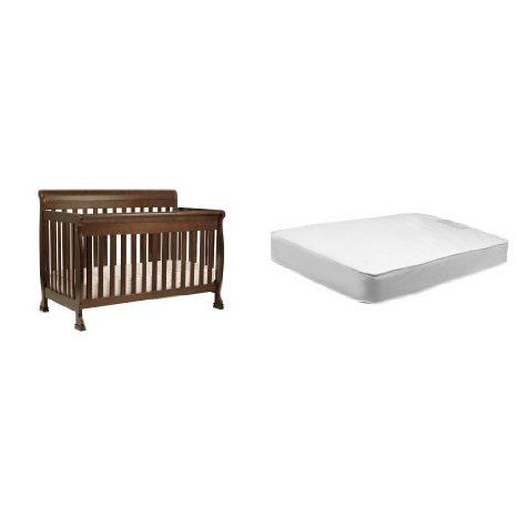 DaVinci Kalani 4-in-1 Convertible Crib with Toddler Rail and Twilight Crib Mattress Espresso