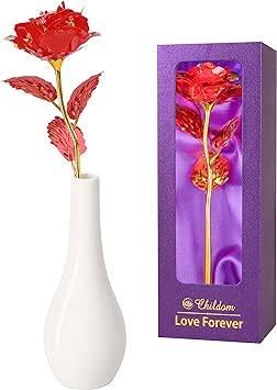 Gifts for Her,Artificial Flower Rose Gift,Colorful Blue Rose Flower Present with Vase Luxury Gift Box Great Gift Idea for Women,Mom Gifts,Valentine,Thanksgiving Day,Christmas,Birthday,Anniversary
