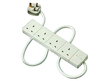 Masterplug 4-Gang 13 A Fused Socket with 2 m Extension Lead