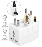 Universal Travel Adapter 2 Universal Sockets Covering More Than 150 Countries - US UK EU AU - White