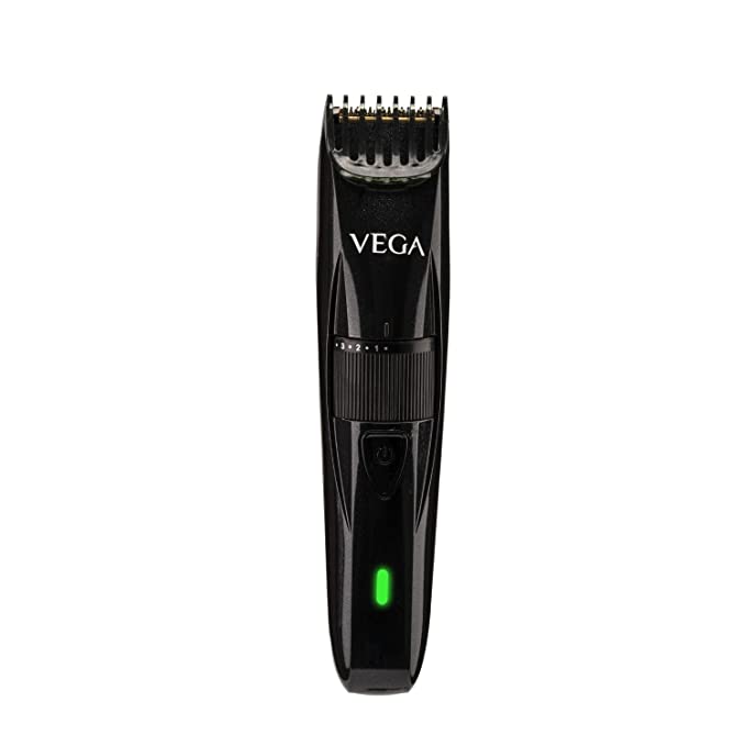 VEGA Power Series P2 Beard Trimmer for Men with Titanium Blades, 160 Mins Runtime & 40 Length Settings, Black, (VHTH-26)
