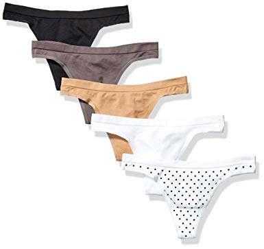 Amazon Brand - Mae Women's Seamless Thong, 5 pack