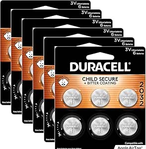 DURACELL 2032 Lithium Battery. 36 Count Pack. Child Safety Features. Compatible with Apple AirTag, Key Fob, and Other Devices. CR2032 Battery Lithium Coin Battery. CR Lithium 3V Cell