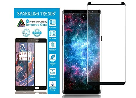 Sparkling Trends™ Premium Case Friendly 3D Tempered Glass Screen Protector for Samsung Galaxy Note 8 Black