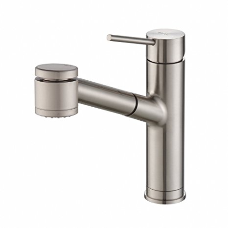 Kraus KPF-2610SS Modern Mateo Single Lever Pull Out Kitchen Faucet, Stainless Steel