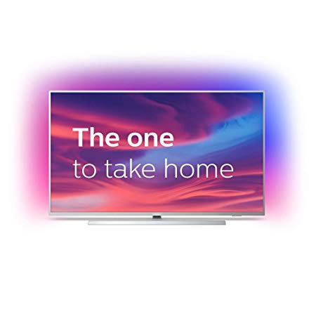 Philips 65PUS7304/12 65-Inch 4K UHD Android Smart TV with Ambilight and HDR 10 , Works With Alexa - Bright Silver (2019/2020 Model)