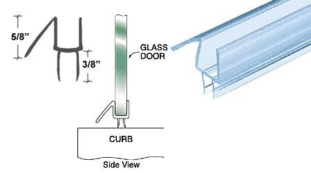 CRL Co-Extruded Clear Bottom Wipe with Drip Rail for 1/4" Glass - 32-5/8 in long