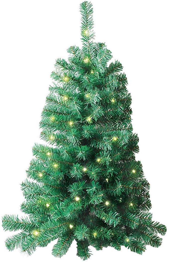 IdeaWorks Wall Mounted Christmas Tree, Lighted, and 3 Feet Tall