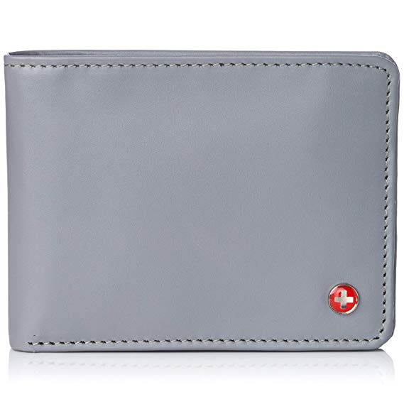 Alpine Swiss Mens Leather Flipout ID Wallet Bifold Trifold Hybrid