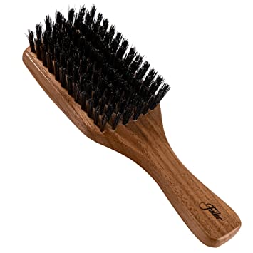 Fuller Brush Natural Walnut Wood Club Hairbrush – Hand-Crafted, Heirloom Quality Hair Brush with Firm Natural Boar Bristles for Brushing and Smoothing All Types of Hair – Made in USA